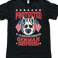 Ryan Corporation “Protected by the Good German Shepherd” Patriotic Graphic T-Shirt – Black