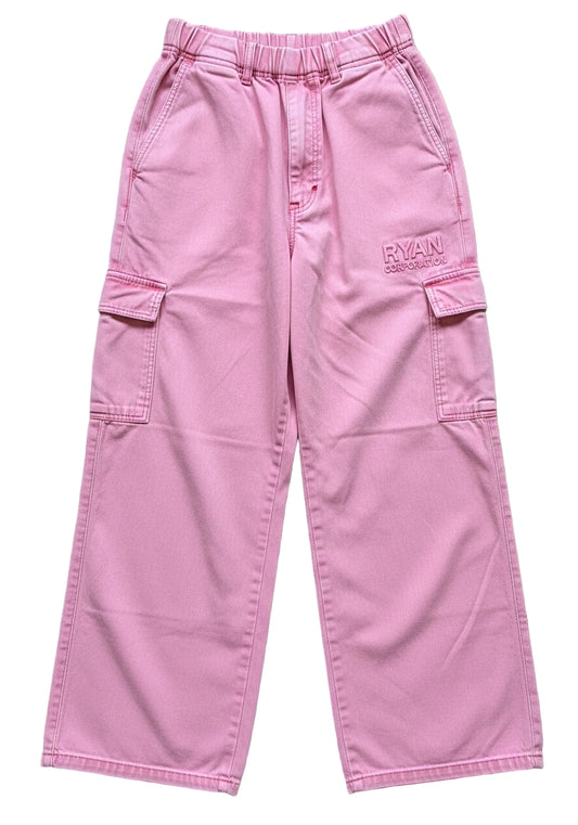 Bubblegum Pink Wide Leg Cargo Pants