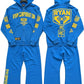 Ryan Corporation Blue Galaxy Patch Tracksuit Set