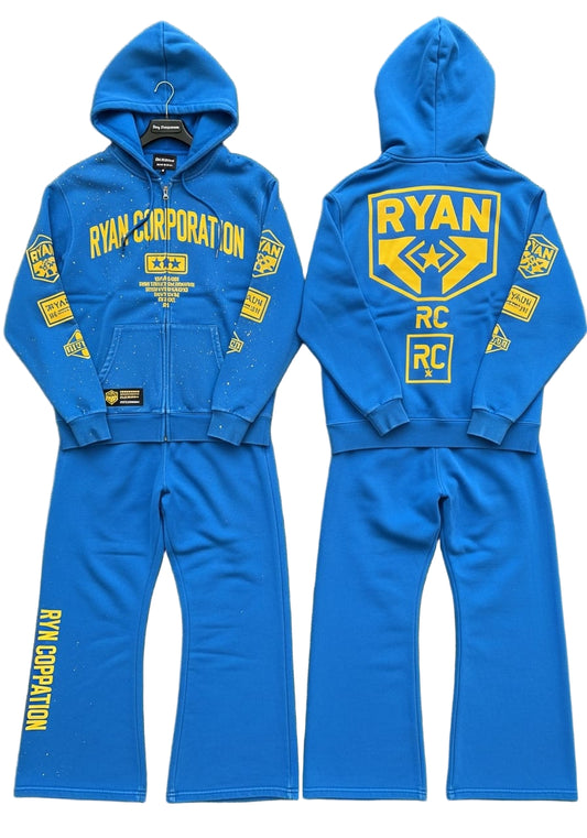 Ryan Corporation Blue Galaxy Patch Tracksuit Set