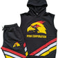 Ryan Corporation  Hoodie & Shorts Set Black with Red & Yellow Accents