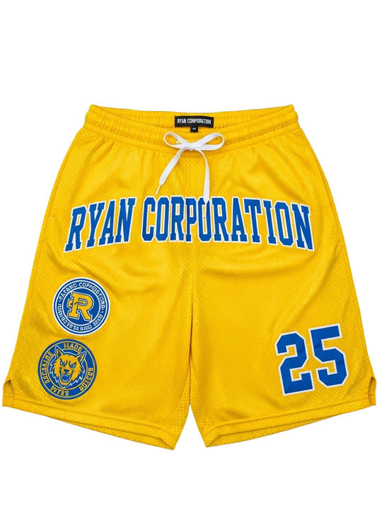 Yellow Mesh Basketball Short
