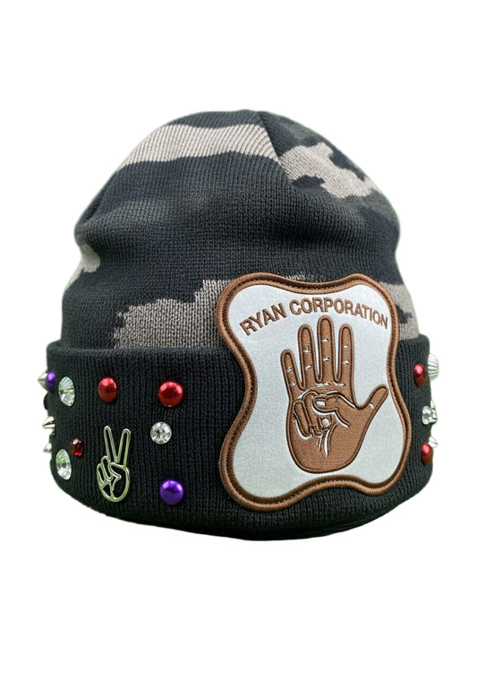 Ryan Corporation Camouflage Beanie with Patch & Studs