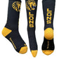 Black Athletic Socks with Yellow Lion Design