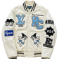 Off-White Varsity Jacket with Blue RC & LV Patches
