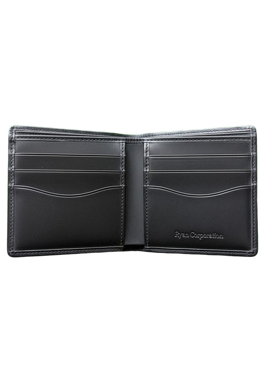 Black Leather Bifold Wallet  Classic Design