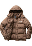 Brown Hooded Puffer Jacket