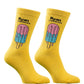Yellow Crew Socks with Melting Popsicle