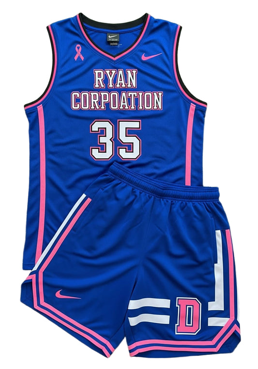 Ryan Corporation Royal Blue Basketball Uniform