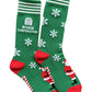Green Holiday Crew Socks with Festive Accents