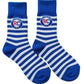 Blue & White Striped Sock with Ankle