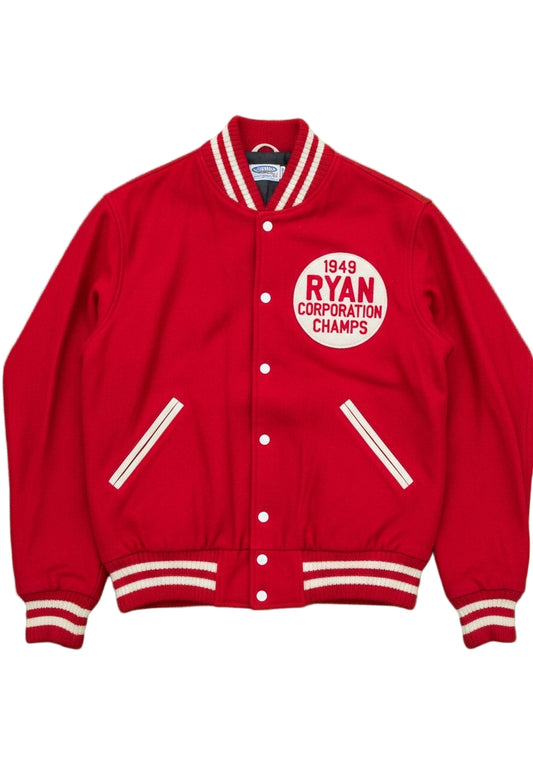 Red Varsity Jacket with Cream Accents