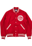 Red Varsity Jacket with Cream Accents