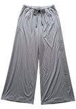 Solid Gray Wide-Leg Pajama Pants