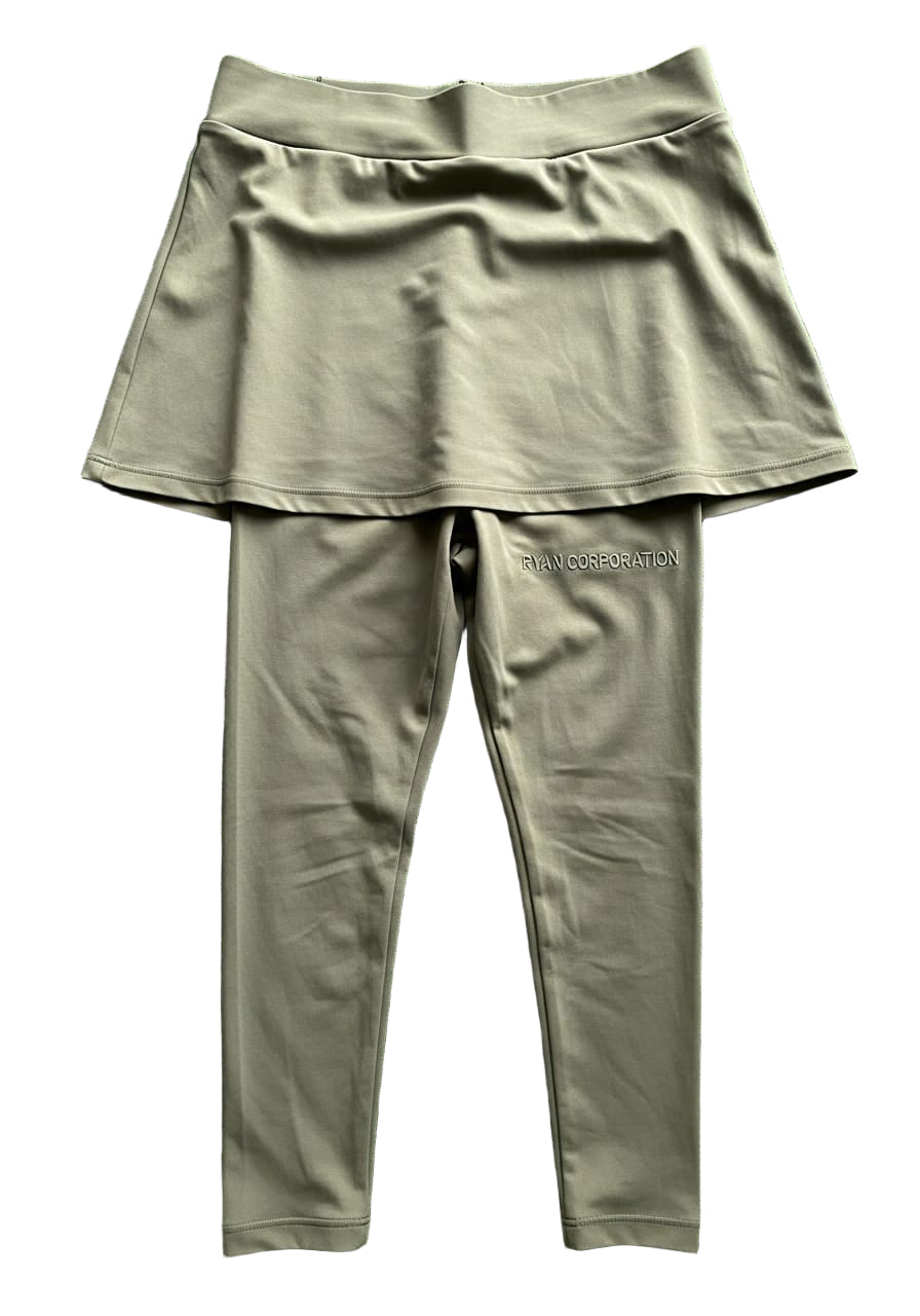 Olive Green Skirt-Leggings Combination