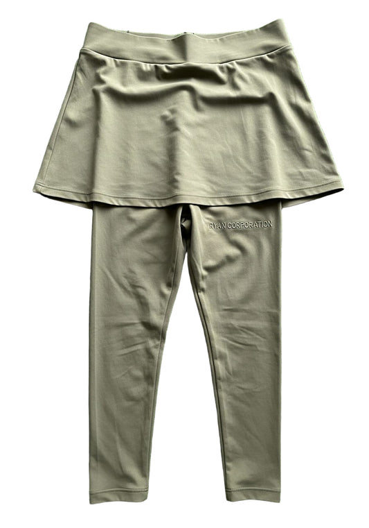 Olive Green Skirt-Leggings Combination