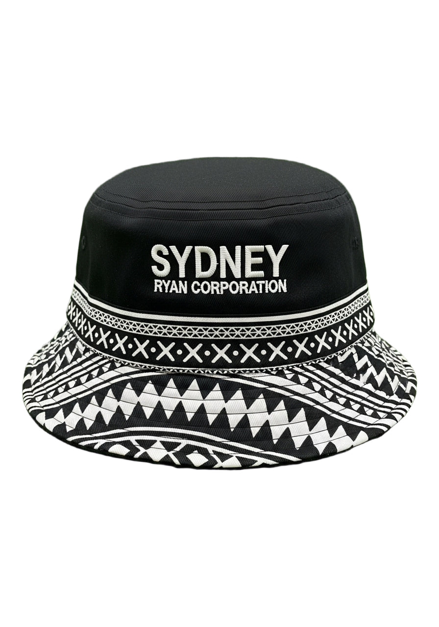 Ryan Corporation Black Sydney Patterned Bucket Hat