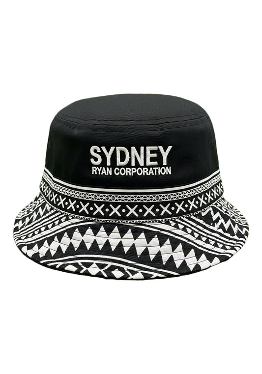 Ryan Corporation Black Sydney Patterned Bucket Hat