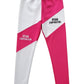 Dual-Tone Pink & White Leggings with Bold Branding