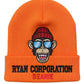 Ryan Corporation Orange Monkey Embroidered Beanie