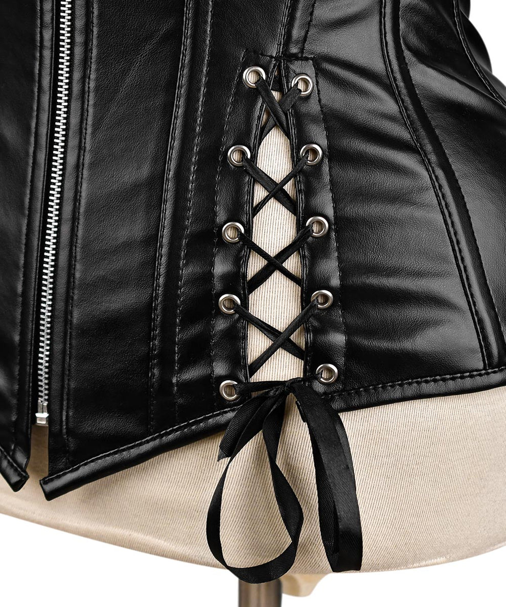 Handmade Faux Leather Overbust Corset  Waist Training & Body Shaping