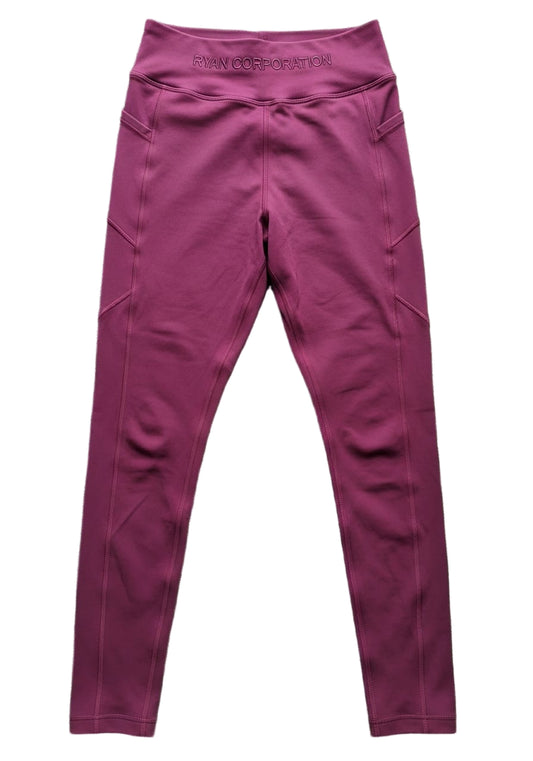 Dark Maroon Mid-Rise Full-Length Sports Leggings