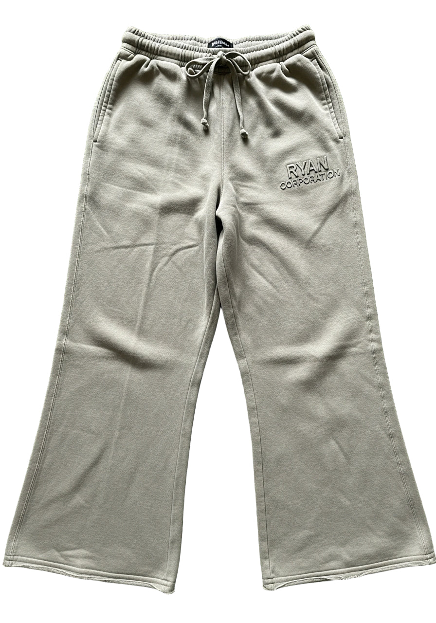 Light Olive Green Wide-Leg Sweatpants