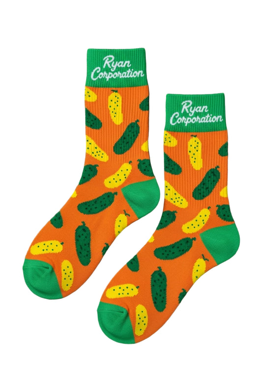Orange Pickle Pattern Socks