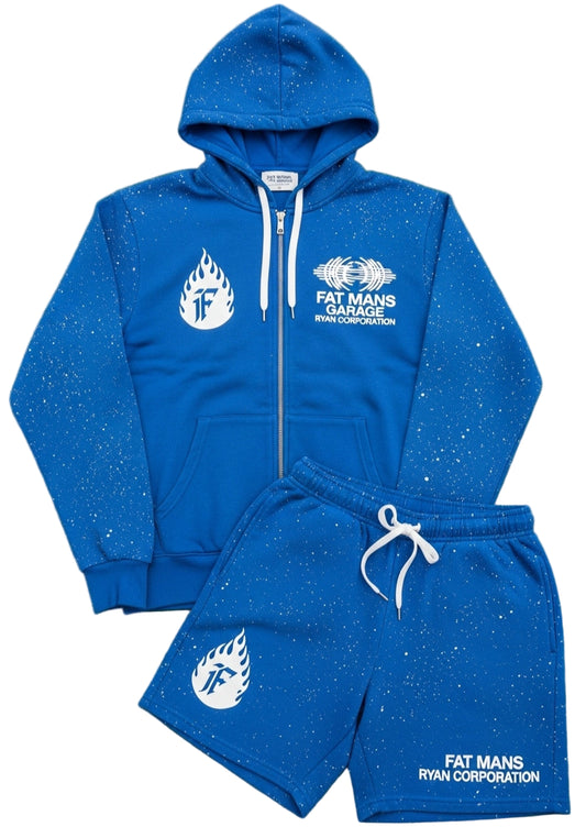 Blue Speckled Tracksuit – Fat Mans Garage x Ryan Corporation Set