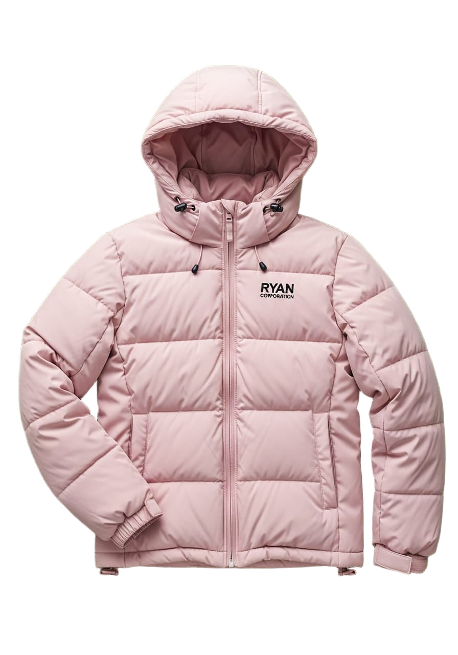 Light Pink Hooded Puffer Jacket