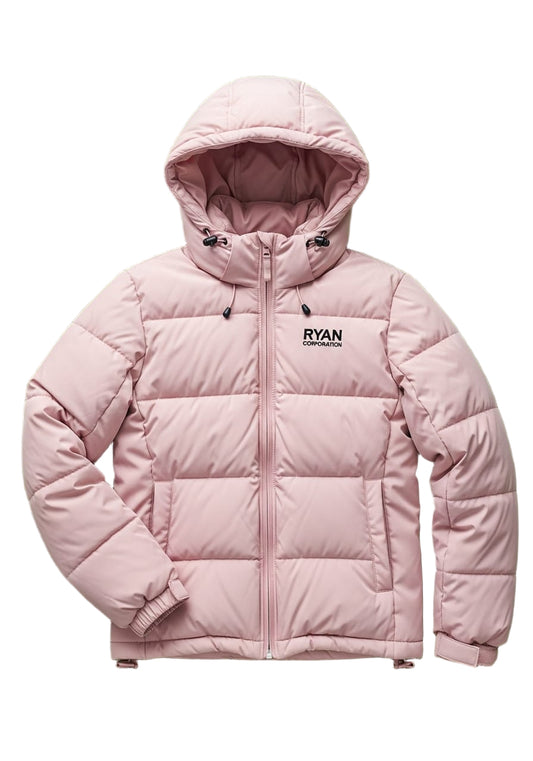 Light Pink Hooded Puffer Jacket