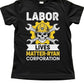 Ryan Corporation “Labor Lives Matter” Hard Hat Skull Graphic T-Shirt Black
