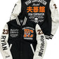 Black & White Varsity Jackets with Bold Graphics