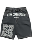 Washed Black "Based" Denim Shorts Ryan Corporation