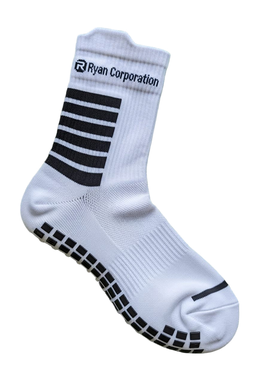 White Athletic Grip Sock