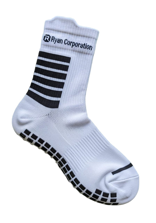 White Athletic Grip Sock