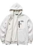 White Full-Zip Hoodie with Off-White Fleece Lining