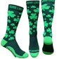 Dark Green Knee-High Socks with Shamrocks