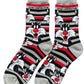 Sylvester the Cat Striped Crew Socks – Gray, Black & Red