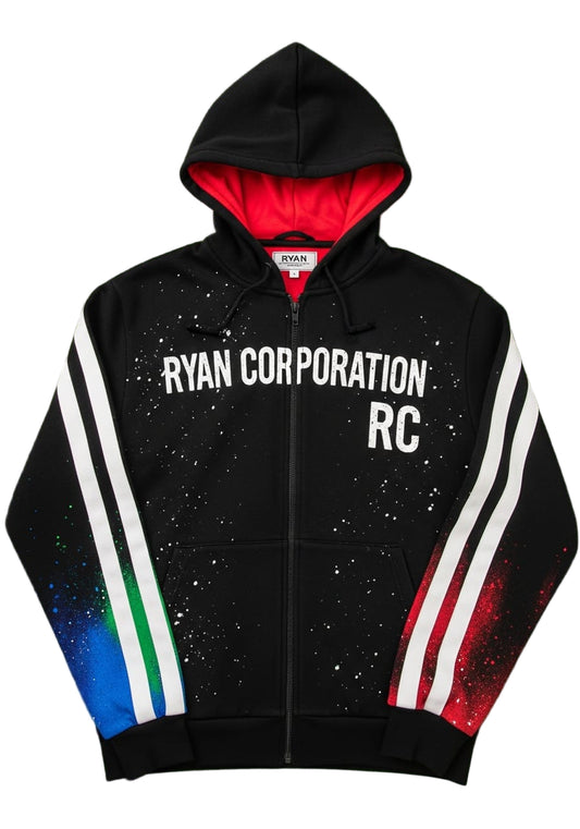 Ryan Corporation Black & Red Hooded Jacket