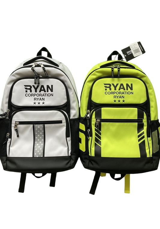 Ryan Corporation Backpacks  White/Gray & Neon Yellow/Black