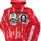 Ryan Corporation Red Bleached Hoodie & Shorts Set