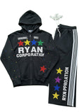 Ryan Corporation Black Rhinestone Tracksuit
