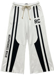 White Wide-Leg "Ryan Corporation" Sweatpants Triple Stripe Design