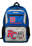 Two-Toned Blue & Gray Backpack with RC Bulldog Graphic