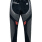 Black Ribbed Leggings with Abstract Gray Pattern