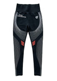 Black Ribbed Leggings with Abstract Gray Pattern