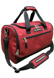 Red Duffel Bag with Black Straps & Ryan Corporation Logo