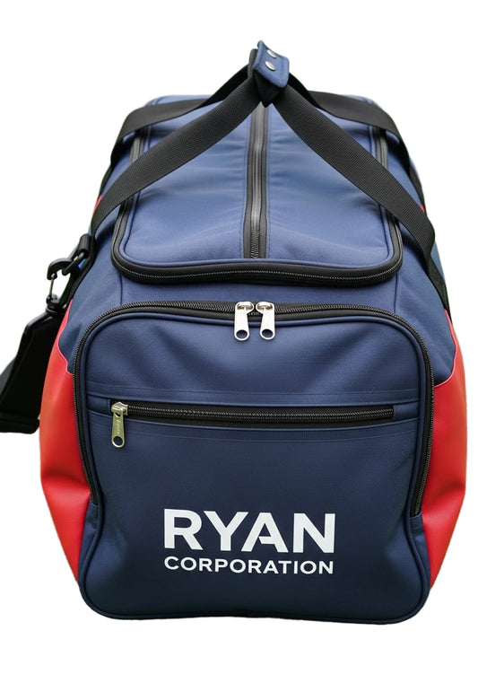Dark Blue Duffel Bag with White Ryan Corporation
