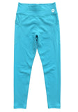 Aqua Blue High-Waist Leggings with Side Pockets